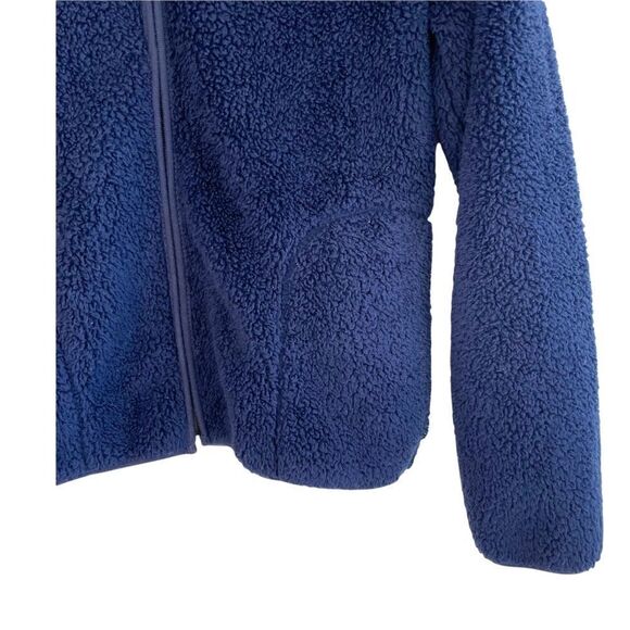 H&M Faux Sherpa Zip Navy Sweatshirt - Picture 4 of 7